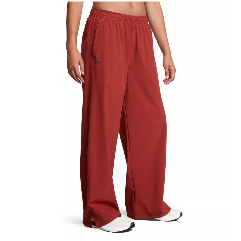 Under Armour Womens Wide Leg Athletic Pants Rust Orange Elastic Waist Small